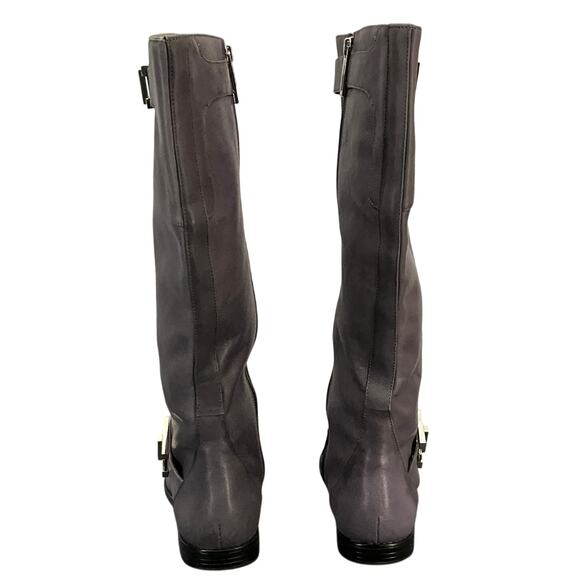 Calvin Klein Tracie Double Strap Silver Buckle Gray Tall Riding Boots Women 7.5 - Picture 7 of 11